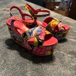 Massimolonardo Italian Platform flower shoes